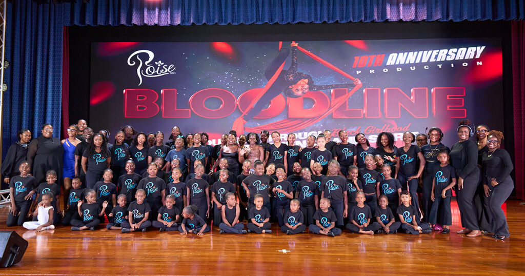 Large group of dance students of all ages